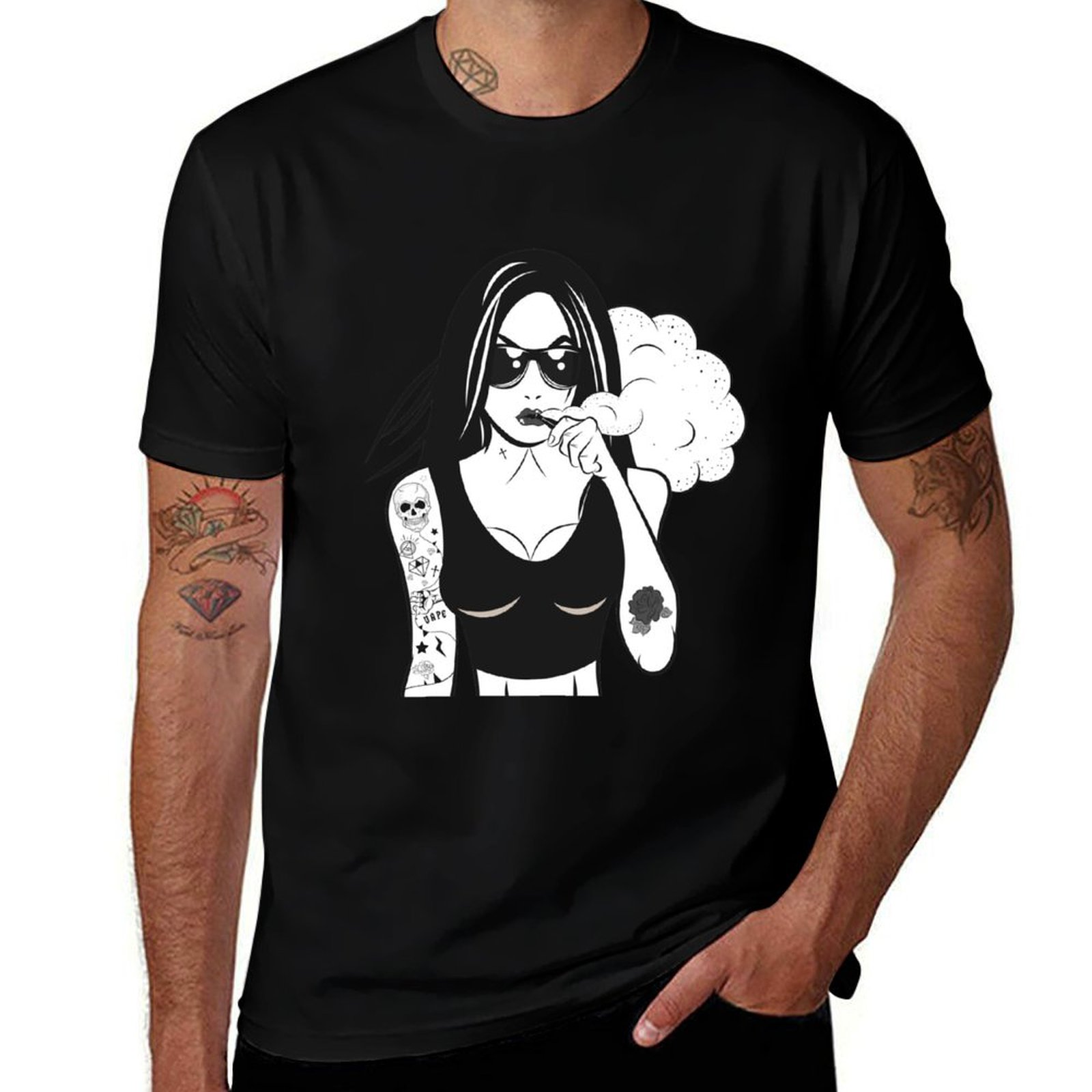 Quick Vape - Camiseta Vape Girl de Secagem Rápida