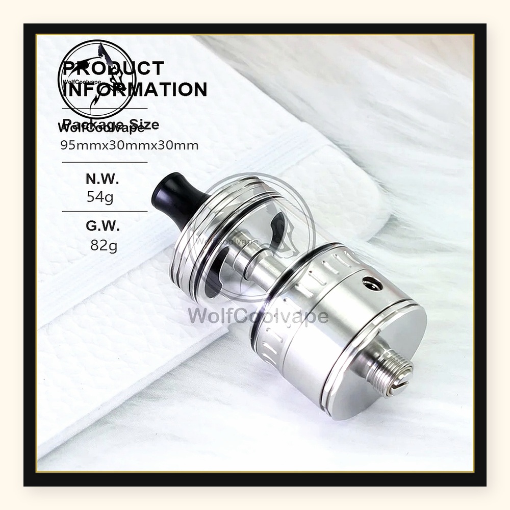 Wolfcool Vape NOLA RTA 22mm Pr - Vaping Air avaliação e preço